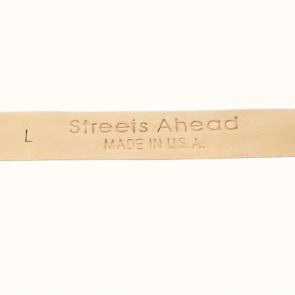 Streets Ahead Black Croc-Embossed Leather Belt with Silver Buckle Sz L